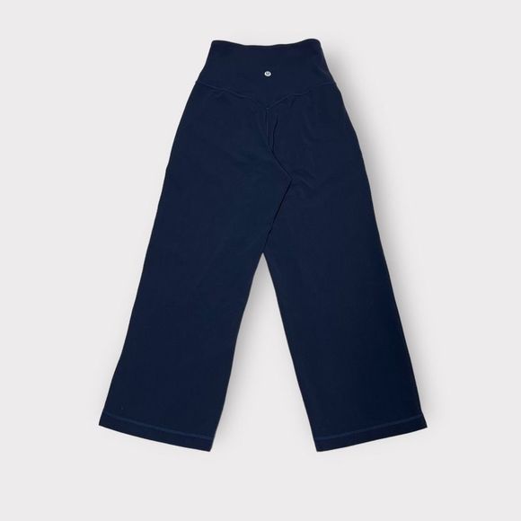 Lululemon Align Wide Leg Crop 23" 2 Navy Nulu High Rise Knit Pull On Pants - Picture 8 of 8